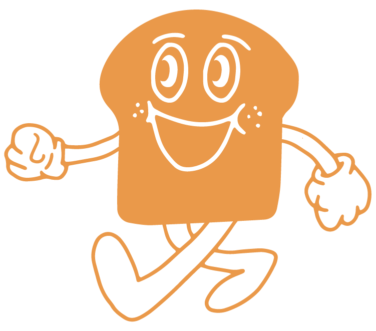 Toasted Character walking happily along